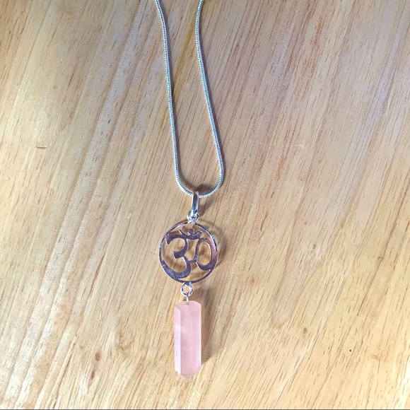 Rose Quartz Bundle - Necklace, Bracelet, & Meditation Heart Palm Stone - Picture 4 of 6